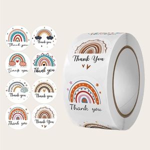 500 pcs "Thank You" Rainbow Stickers